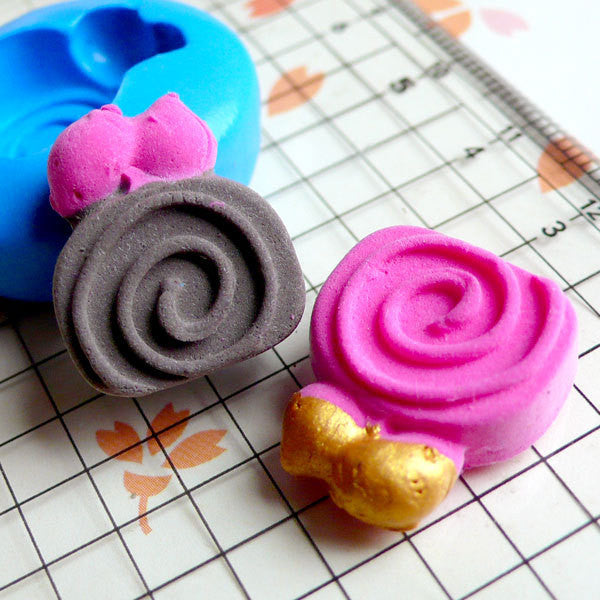 Flexible Mold Silicone Mold Strawberry Swiss Roll 18mm Miniature Sweet MiniatureSweet Kawaii Resin Crafts Decoden Cabochons Supplies Jewelry Making