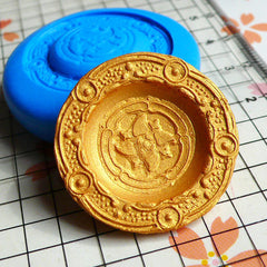 Dollhouse Mold Round Plate Mold 26mm Flexible Silicone Mold Miniature Deco Polymer Clay Fimo DIY Kawaii Cabochon Charms Push Mold MD555