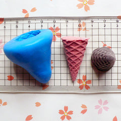 3D Silicone Mold Ice Cream Sugar Cone Mold 35mm Miniature Sweets Deco Fimo Polymer Clay Jewelry Charms Kawaii Cabochon Flexible Mold MD286
