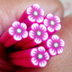 Polymer Clay Cane - Purple Pink Flower - for Miniature Food / Dessert / Cake / Ice Cream Sundae Decoration and Nail Art CFW015