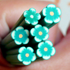 Polymer Clay Cane - Green Flower - for Miniature Food / Dessert / Cake / Ice Cream Sundae Decoration and Nail Art CFW052