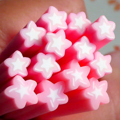 Polymer Clay Cane - Light Pink Star - for Miniature Food / Dessert / Cake / Ice Cream Sundae Decoration and Nail Art CS01