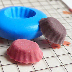 Oval Cup cake / Tart Bottom (12mm) Silicone Flexible Push Mold - Miniature Food, Sweets, Jewelry, Charms (Resin, Clay, Fimo) MD102