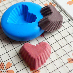 Heart Cup cake / Tart Bottom (19mm) Silicone Flexible Push Mold - Miniature Food, Sweets, Jewelry, Charms (Clay, Fimo, Resin, Wax) MD118