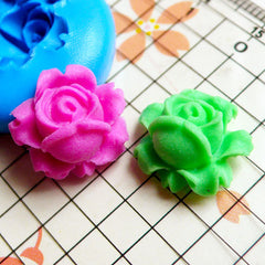 Flower / Rose (16mm) Silicone Flexible Push Mold - Miniature Food, Sweets, Jewelry, Charms (Clay Fimo Resin Soap Gum Paste Fondant) MD566