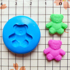 Bear Mold 15mm Flexible Silicone Mold Animal Jewelry Earrings Mold Fimo Polymer Clay Mold Scrapbooking Push Mold Miniature Cookie Mold MD449