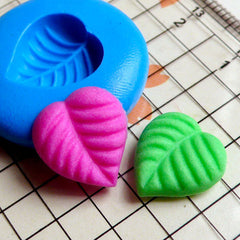 Leave Leaf (13mm) Silicone Flexible Push Mold - Jewelry, Charms, Cupcake (Clay, Fimo, Casting Resins, Wax, Soap, Gum Paste, Fondant) MD802