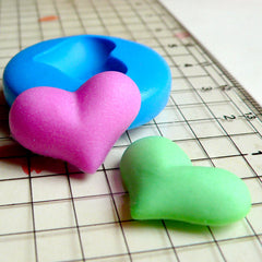 Puffy Heart (19mm) Silicone Flexible Push Mold - Miniature Food, Sweets, Cupcake, Jewelry, Charms (Resin Clay Fimo Gum Paste Fondant) MD508