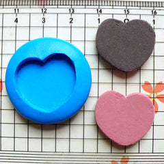 Heart Pastry (21mm) Silicone Flexible Push Mold - Miniature Food, Sweets, Jewelry Charms (Clay, Fimo, Resins, Wax, Gum Paste, Fondant) MD120