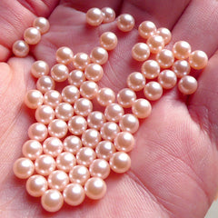 5mm Pink Round Faux Pearls (Around 50pcs) (no hole) PES54
