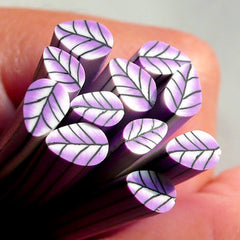 Polymer Clay Cane - Purple Leaf - for Miniature Food / Dessert / Cake / Ice Cream Sundae Decoration and Nail Art  CL11