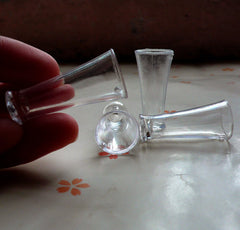 Dollhouse Beer Glasses / Miniature Pilsner glass (4pcs / 16mm x 35mm) + Lemon Clay Cane (25mm) Dollhouse Drink Prop DIY Food Jewellery MC04