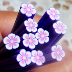 Polymer Clay Flower Cane - Purple Flower - Nail Art Decoration Scrapbooking Flower Fimo Cane Miniature Cupcake Topper DIY Jewelry CFW059