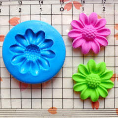 Chrysanthemum Coneflower Feverfew 21mm Flexible Silicone Mold Jewelry Earrings Polymer Clay Flower Cupcake Topper Fondant Gumpaste MD579