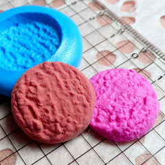 Round Danish Butter Cookie Mold Biscuit 22mm Silicone Flexible Mold Miniature Sweets Kawaii Deco Cabochon Polymer Clay Fimo Wax Mold MD179