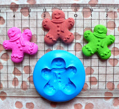 Kawaii Gingerbread Man Mold w/ Scraf 23mm Silicone Flexible Mold Kitsch Jewelry Sweets Cabochon Fimo Clay Mold Fondant Scrapbooking MD265