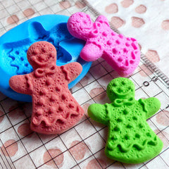 Gingerbread Man Mold 27mm Silicone Flexible Mold Dollhouse Miniature Sweets Decoden Mold Kitsch Jewelry Mold Fimo Sweets Polymer Clay MD268