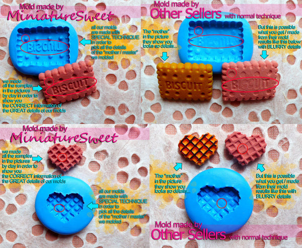 Tiny Circle & Heart Macaroons Resin Mold Resin Molds, Fondant Mold