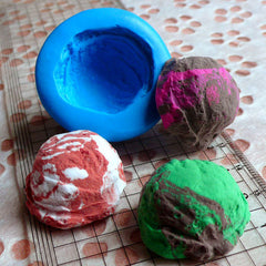 Kawaii Ice Cream Scoop Mold 29mm Flexible Silicone Mold Decoden Miniature Sweets Mold Fimo Polymer Clay Jewelry Cabochon Charms Resin MD282