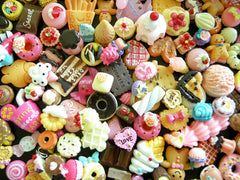 Kawaii Miniature Sweets Cabochon Mix Assorted Decoden Sweets Cabochon Set Polymer Clay Sweets Deco Cellphone Deco (30 pcs BY RANDOM) MX-SW30