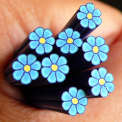 Dark Blue Flower Polymer Clay Flower Cane Fimo Cane Nail Art Decoration Scrapbooking Miniature Faux Cupcake Topper Jewelry CFW038