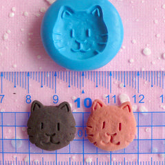 Cat Biscuit Mold Animal Cookie Mold 19mm Flexible Silicone Mold Miniature Sweets Kawaii Deco Charms Polymer Clay Fimo Resin Push Mold MD165