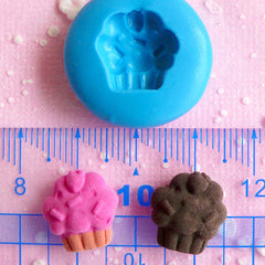 Cupcake w/ Sprinkles Mold 14mm Flexible Silicone Mold Kawaii Miniature Sweets Deco Kitsch Jewelry Earrings Fimo Scrapbooking Push Mold MD314