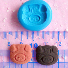 Animal Biscuit Mold Pig Cookie Mold 19mm Flexible Silicone Mold Miniature Sweets Kawaii Scrapbooking Mold Polymer Clay Fimo Push Mold MD167