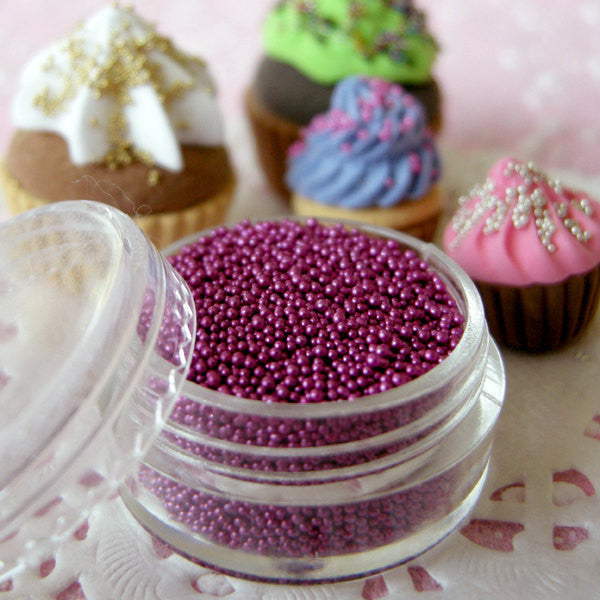 CLEARANCE Caviar Beads Fake Cupcake Toppings Faux Sprinkles (Pink