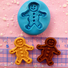 Gingerbread Man Mold 32mm Silicone Flexible Mold Cell Phone Deco Cupcake Topper Kawaii Dollhouse Sweets Jewelry Cabochon Polymer Clay MD269