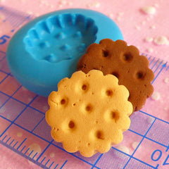 Round Biscuit Mold 16mm Flexible Silicone Mold Dollhouse Miniature Sweets Kawaii Decoden Kitsch Jewelry Charms Polymer Clay Push Mold MD142
