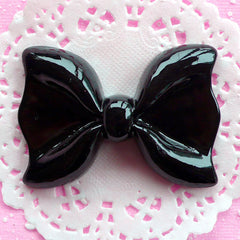 CLEARANCE Black Bow Tie Cabochon Big Bowtie Cabochon (60mm x 43mm / Flat Back) Jumbo Resin Cabochon Lolita Goth Embellishment Kawaii Decoden CAB053