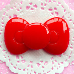 Bow Tie Cabochon Big Bowtie Cabochon (60mm x 35mm / Red / Flat Back) Kawaii Embellishment Decoden Phone Case Cute Lolita Decoration CAB050