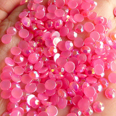CLEARANCE 5mm Acrylic AB Rhinestones / Round Jelly Rhinestones (Acrylic / Pink) (100pcs) RHAC501