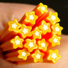 Yellow Star Polymer Clay Cane Fimo Cane for Fake Miniature Food Sweets Decoration Nail Art Nail Deco Scrapbooking CS06