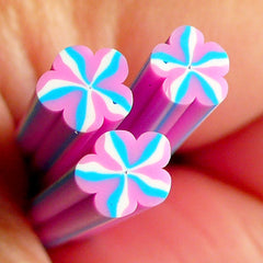 Pink and Blue Flower Polymer Clay Cane Fake Miniature Food Sweets Decoration Nail Art Nail Deco Scrapbooking CFW024