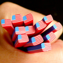 USA Flag Polymer Clay Cane United States Flag Fimo Cane World Flag Clay Cane North American Flag Cane (Cane or Slices) Embellishment CE003