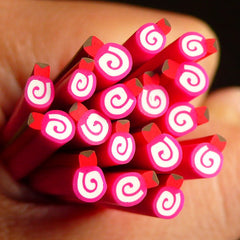 Dark Strawberry Cake / Swiss Roll Polymer Clay Cane Dollhouse Miniature Sweets Fimo Cane Nail Art Nail Deco Scrapbooking CSW025