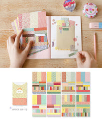 Kawaii Deco Sticker / Petit Deco Sticker (8 Sheets) in Floral Polka Dot Checker Garden Pattern, etc - Scrapbooking Gift Wrap Diary Deco S016