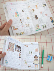 Paper Doll Mate Deco Sticker Set Afrocat (6 Sheets) Sweets Animal Doll Sticker (Transparent Ver.) Scrapbooking Gift Wrap Diary Deco S011