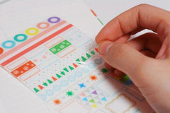 Kawaii Diary Deco Sticker Set Rainbow Market (6 Sheets / Transparent) Polka Dot Stripes Scrapbooking Packaging Party Deco Collage S007