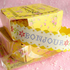 French Style Deco Tape / Paper Sticker Tape by Coffret du Couturier (BONJOUR) (1.5 Meter) Scrapbooking Gift Wrap Wedding Decoration WR07