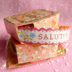 French Style Deco Tape / Paper Sticker Tape by Coffret du Couturier (SALUT) (1.5 Meter) Scrapbooking Gift Wrap Wedding Decoration WR09