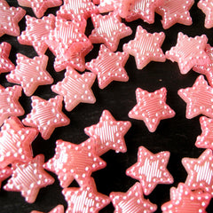 Pearlized Star Pearl Cabochon / Flat Back Deco Star Faux Pearl in PINK (around 30 pcs) (11mm) PES36