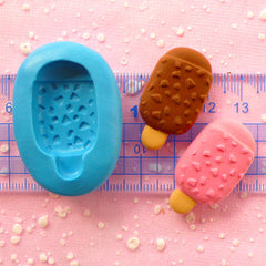 Ice Cream Bar Popsicle Mold w/ Chocolate Chip 32mm Flexible Silicone Mold Kawaii Miniature Sweets Mold Kitsch Jewelry Cabochon Mold MD290