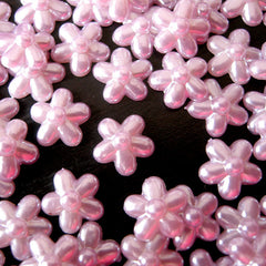 CLEARANCE Flower Pearl Cabochons / Pearlized Flower Cabochon in PURPLE (12mm) (around 30 pcs) PES51