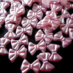 Pearlized Bow Cabochon / Bowtie Pearl Cabochons (PURPLE) (12mm) (around 30 pcs) PES46