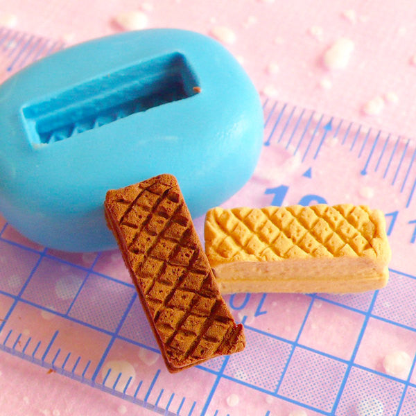 Waffer Biscuit Mold Wafer Mold 16mm Flexible Mold Silicone Mold Kawaii Sweets Deco Miniature Sweets Fimo Jewelry Charms Cabochon Clay MD301