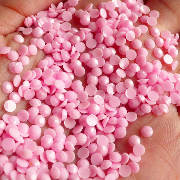 CLEARANCE 3mm Rhinestones (Pastel Pink / Baby Pink) 14 Faceted Cut Rou, MiniatureSweet, Kawaii Resin Crafts, Decoden Cabochons Supplies