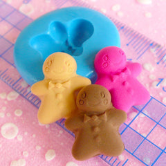 Gingerbread Man Mold 16mm Silicone Mold Flexible Mold Kawaii Kitsch Jewelry Charms Mold Cell Phone Deco Sweets Cabochon Mold Clay Mold MD260